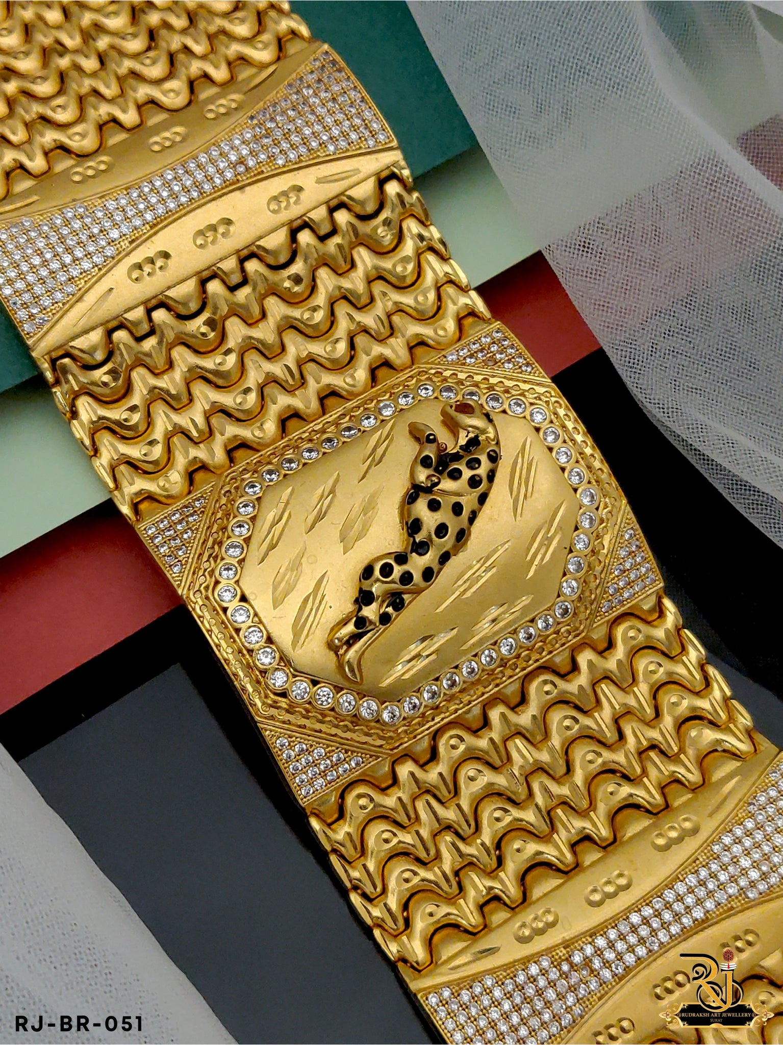 Buy quality Gold Plated jaguar Rudraksha Bracelet in Ahmedabad